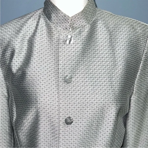 Talbots- Silver and black polk a dot jacket - Picture 2 of 6